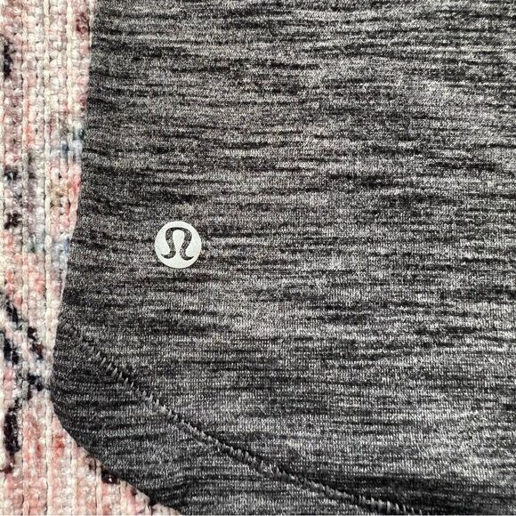 Lululemon What the Sport Short Sleeve V-Neck Tee Heathered Black & Grey Small - Picture 12 of 13